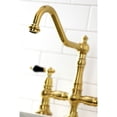 thumbnail image 4 of Kingston Brass KS3277PKLBS Duchess Bridge Kitchen Faucet with Brass Side Sprayer, Brushed Brass, 4 of 7