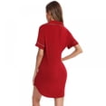 thumbnail image 5 of WBQ Womens Sleepwear Short Sleeve Nightgown Button Down Pajamas for Women Nightshirt Red Tag S/US 6, 5 of 7