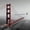 Foggy Golden Gate SF, variant on Elephant Stock Golden Gate Bridge Monochrome Wall Art - Horizontal Multi Panel Canvas - Living Room Wall Decor - Architecture Multi Panel - White And Black Decor - 75" x 48"