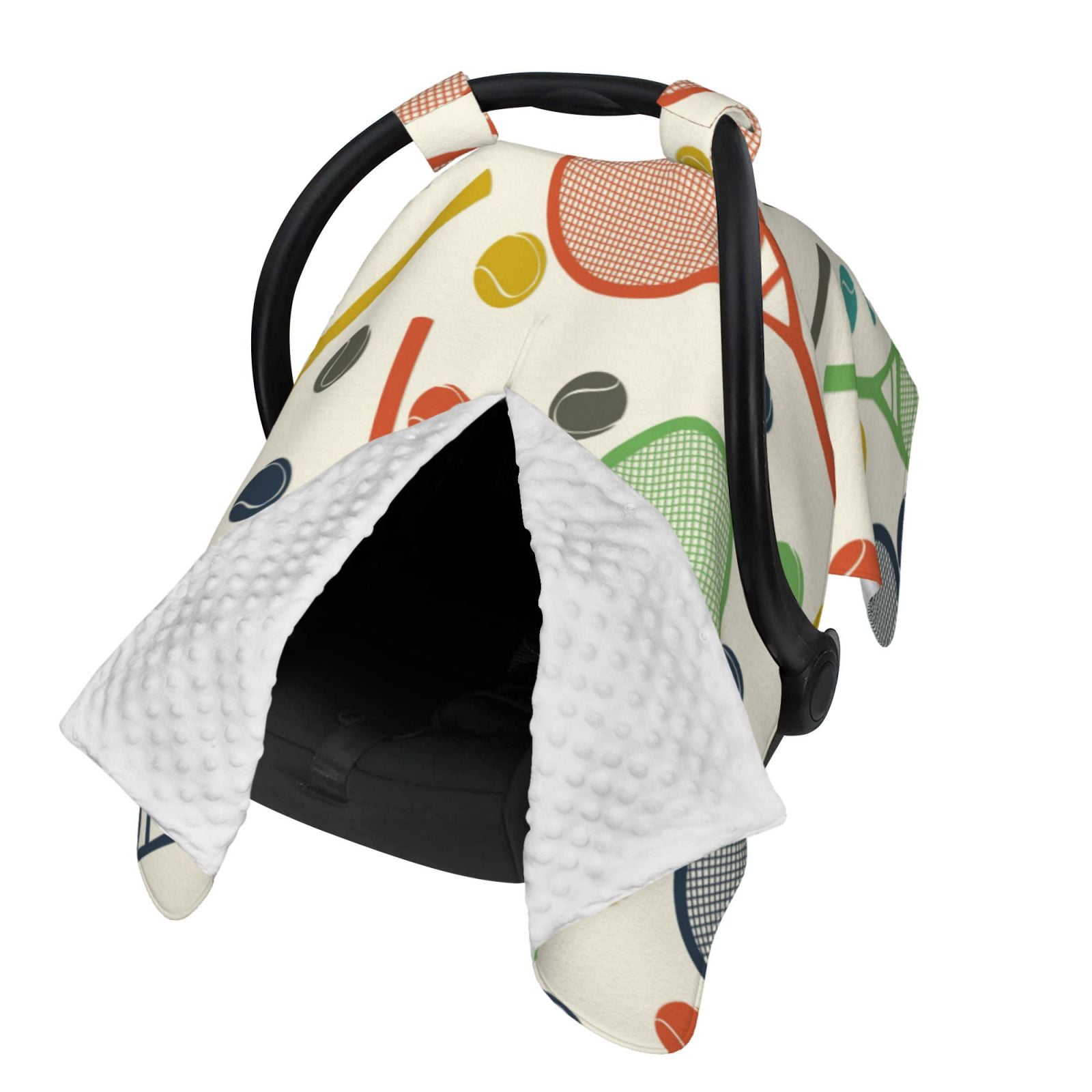 Naloa Racket and Tennis Ball Baby Car Seat Cover, Breathable Baby Carrier Cover, Multiuse Baby Carrier Cover & Nursing Breastfeeding Cover