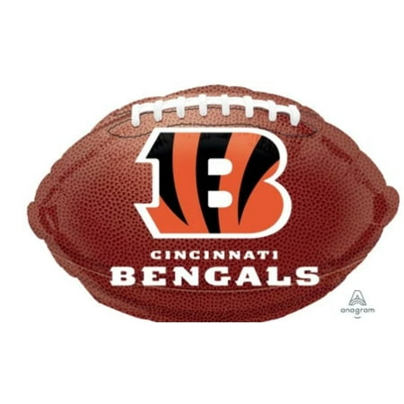 18" CINCINNATI BENGALS BROWN Football Balloon Party Supplies Decorations Foil Mylar Balloon