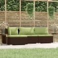 thumbnail image 1 of vidaXL 4 Piece Garden Lounge Set with Cushions Brown Poly Rattan, 1 of 5