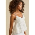thumbnail image 5 of Women Vneck Camisole Y2k Spaghetti Strap Peplum Crop Tank Babydoll Flowy Top Trendy Going Out Summer Shirt White S, 5 of 9