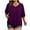 Purple, variant on tarylea Plus Size Tops for Women Elbow Length Sleeve V Neck T-Shirts Casual Loose Summer Trendy Tops