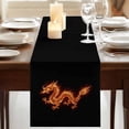 thumbnail image 3 of Table Runners 72 Inches Long Dress Scarves, Dragon Flames Farmhouse Kitchen/Dining Table Runner, Coffee Tablerunners, Orange Dragons Abstract Modern Art 16x72 Inch, 3 of 9