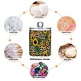 thumbnail image 6 of Yayeee 4 Pack Qtip Holder Bathroom Cotton Swab Canister with Lid Clear Dispenser Set, Leopard Print Sunflower, 6 of 6
