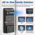 thumbnail image 5 of Door Lock,Blacksmith 7 in 1 Smart Door Lock with Built-in Wifi Gateway,Palm Print&Facial Unlock,Black, 5 of 9