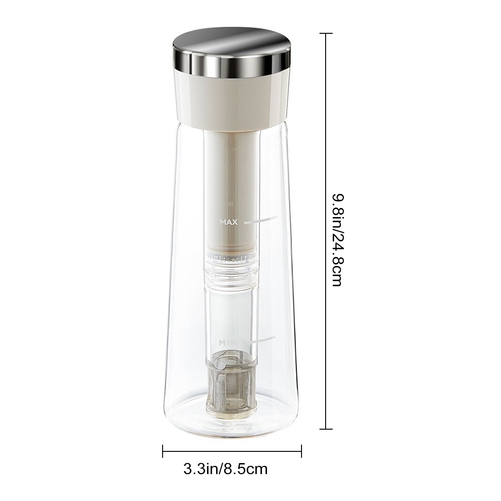 750ML Cold Brew Coffee Pot 2-minute Cold Brew Pitcher with Stainless Steel Filter for Home Use Iced Coffee Tea Kettle