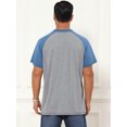thumbnail image 3 of DARING DIVA Men's Raglan Henley Retro Short Sleeve Button Down T-Shirt L Light Gray, 3 of 7
