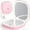 Pink, variant on LQQBOX Rechargeable Pocket Mirror, 1X/10X Magnification LED Compact Travel Makeup Mirror with Light in 3 Colors Mode, Purse Mirror, 2-Sided, Portable, Folding, Handheld, Small Mirror