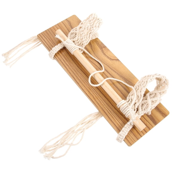 GETAJGHSD Boho Style Wooden Paper Towel Holder Wall Mount Khaki Color Space Saving Storage Solution for Bathroom Living Room