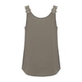 thumbnail image 6 of UDAUDU Womens Tank Top Casual Loose Fit Crew Neck Sleeveless Shirts Strap Lace Camisole Summer Tops Gray 2XL, 6 of 7
