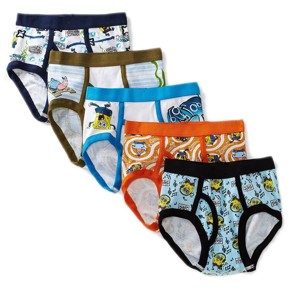 SpongeBob SquarePants Nickelodeon SpongeBob Boys Underwear, 5 Pack