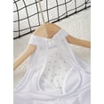 thumbnail image 6 of YONGHS Kids Girls Sleeveless Ballet Dance Leotard Irregular Dress Ballroom Latin Lyrical Dancewear White 4, 6 of 7