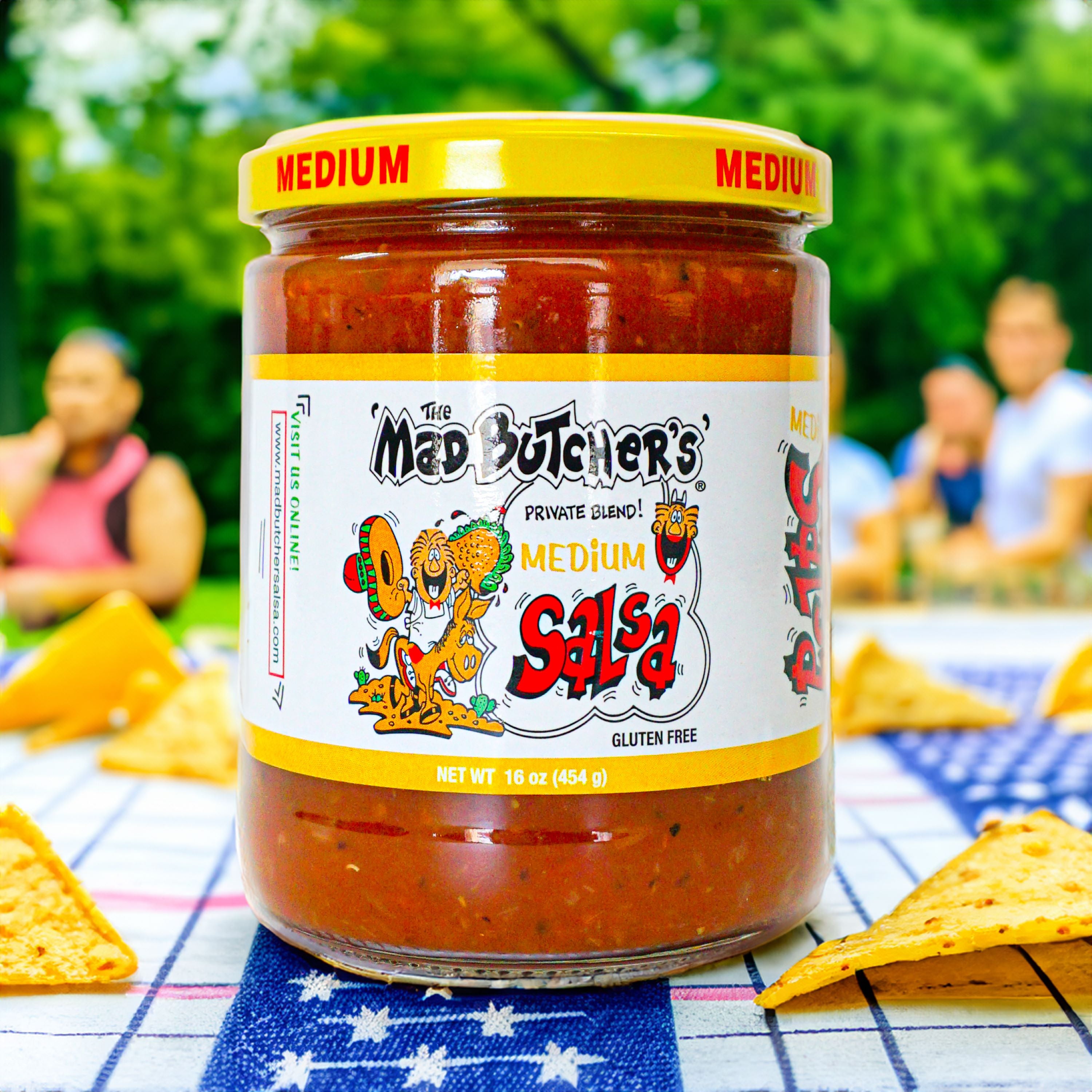 (3 pack) The Mad Butcher's Private Blend Medium Salsa, Gluten Free, Shelf-stable, 16 oz Jar