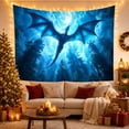 thumbnail image 3 of Moon Stars Powerful with Dragon Flight Soaring Upward, Mystical Fantasy for Space Lovers, Galaxy Room Decor, Housewarming Gift, Tapestry Wall Hanging for Bedroom and Dorm, 3 of 7