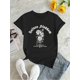 thumbnail image 2 of Camiseta de Mujer de Verano BásicaWomen'S Casual Sportswear T-Shirt with Letter Pattern, Round Neck, Medium Stretch Polyester for Casual Wear, All SeasonsFather's Day, Mother's Day, New Year, Spring, 2 of 6