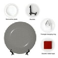 thumbnail image 4 of Picia Houndstooth Black And White Pattern Bone China Decorative Plate – Wall Decor with Stand and Adhesive, Elegant Ornament for Living Room, Office, or Entryway-6in, 4 of 6
