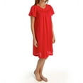 thumbnail image 1 of Women's Shadowline 36280 Petals Short Sleeve Gown (Red S), 1 of 4
