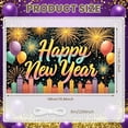 thumbnail image 2 of Colorful Happy New Year Banner Fireworks Design New Year Display Balloon Decor City Skyline Festive Backdrop for New Year Party Family Gathering Photo Shoot, 2 of 9