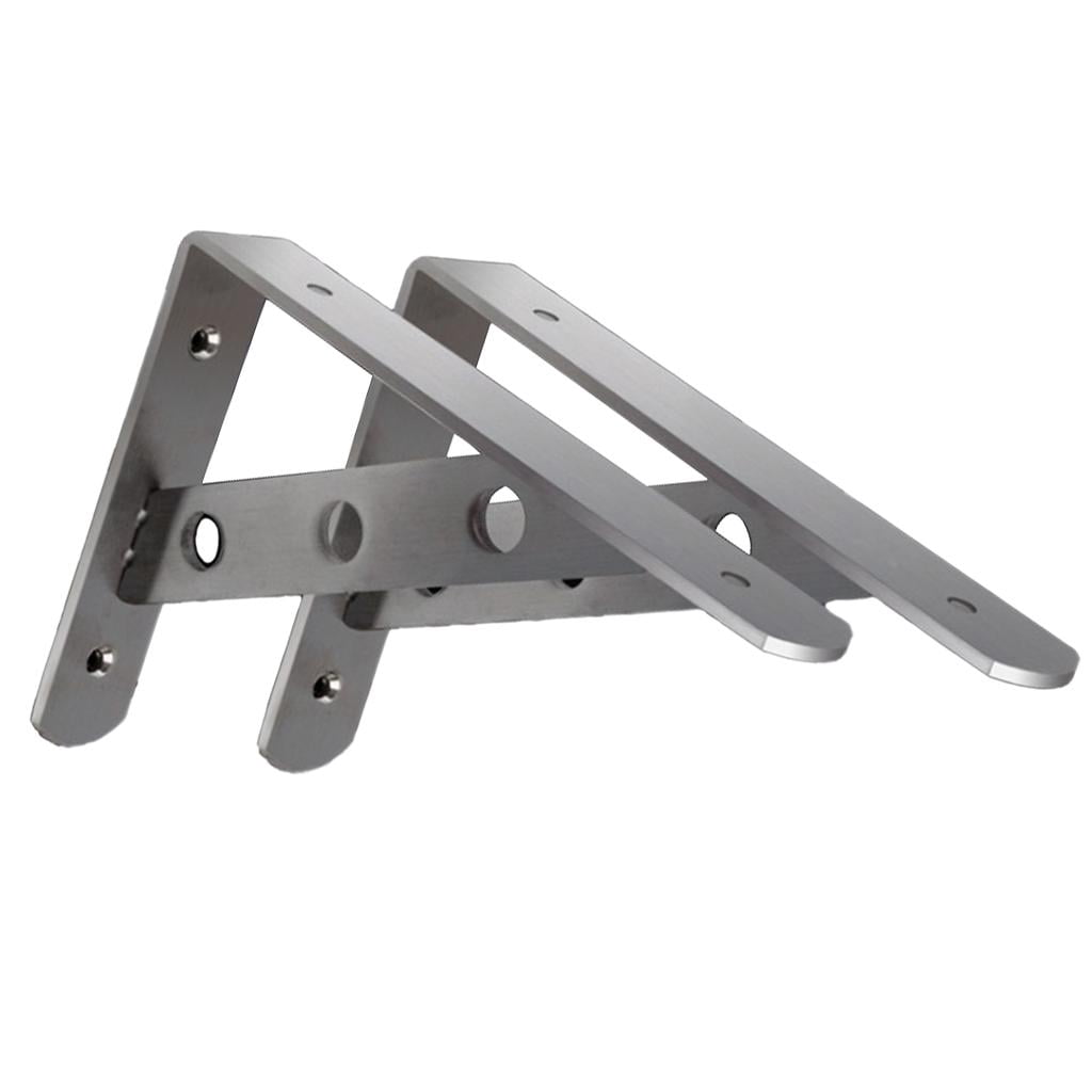 WLPZXP 2xStainless Steel L-Shape Shelf Bracket Wall Mount Heavy Duty Brackets 16'' 16 inch