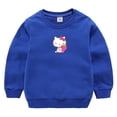 thumbnail image 3 of Hello Kitty suéter de moda de dibujos animados para niñas primavera y otoño cuello redondo niños de manga larga top con fondo mantener la ropa abrigada, 3 of 5