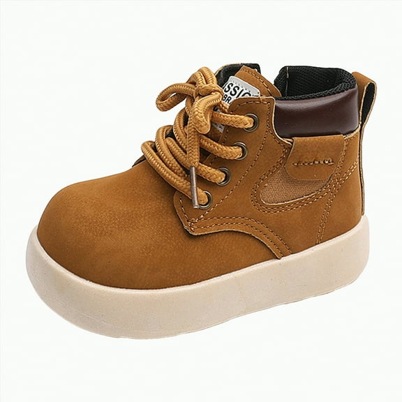 UngA Boots Toddler Boy Girl Unisex-Child Hiking Outdoor Waterproof Lace-up Side Zipper Comfort Ankle Work Boots Construction Boys Girls Boots (Toddler/Little Kid),Size 8