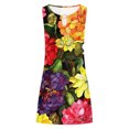 thumbnail image 4 of SMihono Robe d'Été Grande Taille pour Femmes 2023 Mode Aguichant Vintage à Col Rond Sans Manches Imprimée Robes Rondes, 4 of 5