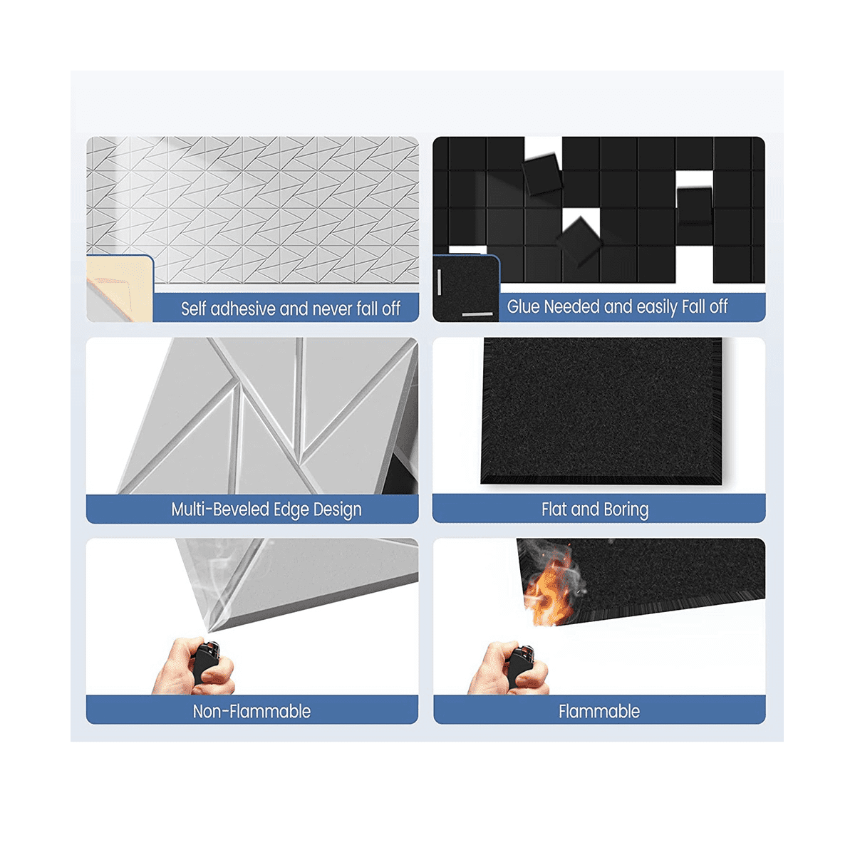 16Pcs Acoustic Panel with Self-Adhesive,12X12X0.4in Sound Proof Panel,Sound Panel High Density Studio Office,4