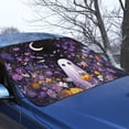 thumbnail image 3 of Xoenoiee Ghost Pumpkin Moon Flower Print Windshield Cover for Ice and Snow, Foldable Car Windshield Cover for Ice, Frost & Snow Removal Windshield Snow Cover Halloween Decoration for All Weather, 3 of 7