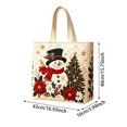thumbnail image 5 of Quilted Christmas Tote Bag, Eco Friendly Handbag, Large Festive Christmas Snowman Print,Reusable Shopping Bag,Holiday Gift Bag Party Favors Daily Everyday Use, 5 of 5