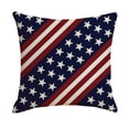 thumbnail image 2 of Decor for Living Room, Decorative Pillow Cover, Patriotic Decorations, Fourth of July Decor, 18X18 Inch Classic Diagonal Star Stripe Linen Flag Slipcover That Fits All Standard 18, 2 of 7