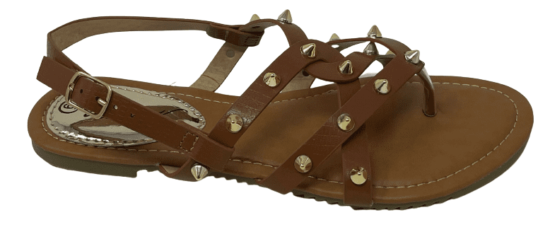 Victoria K Women's Eyelets Grommet Criss Cross Faux Snake Skin Strap Sandals