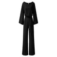 thumbnail image 5 of Clearance!NMMUED Dressy Jumpsuits for Women, One Piece Jumpsuits for Women, Cotton Jumpsuits for Women, Formal Jumpsuits for Women, Elegant Jumpsuits for Women, Black S, 5 of 6