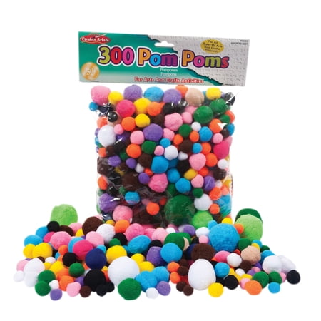 Charles Leonard Creative Arts Pom-Poms Assorted Sizes/Colors Bag of 300