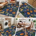 thumbnail image 5 of Area Rugs for Living Room Bedroom, Orange Blue Spring Floral 4'x6' Rug Washable Carpet Runner Indoor Outdoor, Vintage Botanical Summer Flower Non Slip Accent Floor Mats Rug for Kitchen, Office, 5 of 8