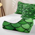 thumbnail image 4 of Manfei Fish Scale Quilt King, Vibrant Mermaid Princess King Coverlet Set, Green Lime, 3 Pieces, 1 Bedspread and 2 Pillowcases, 4 of 7