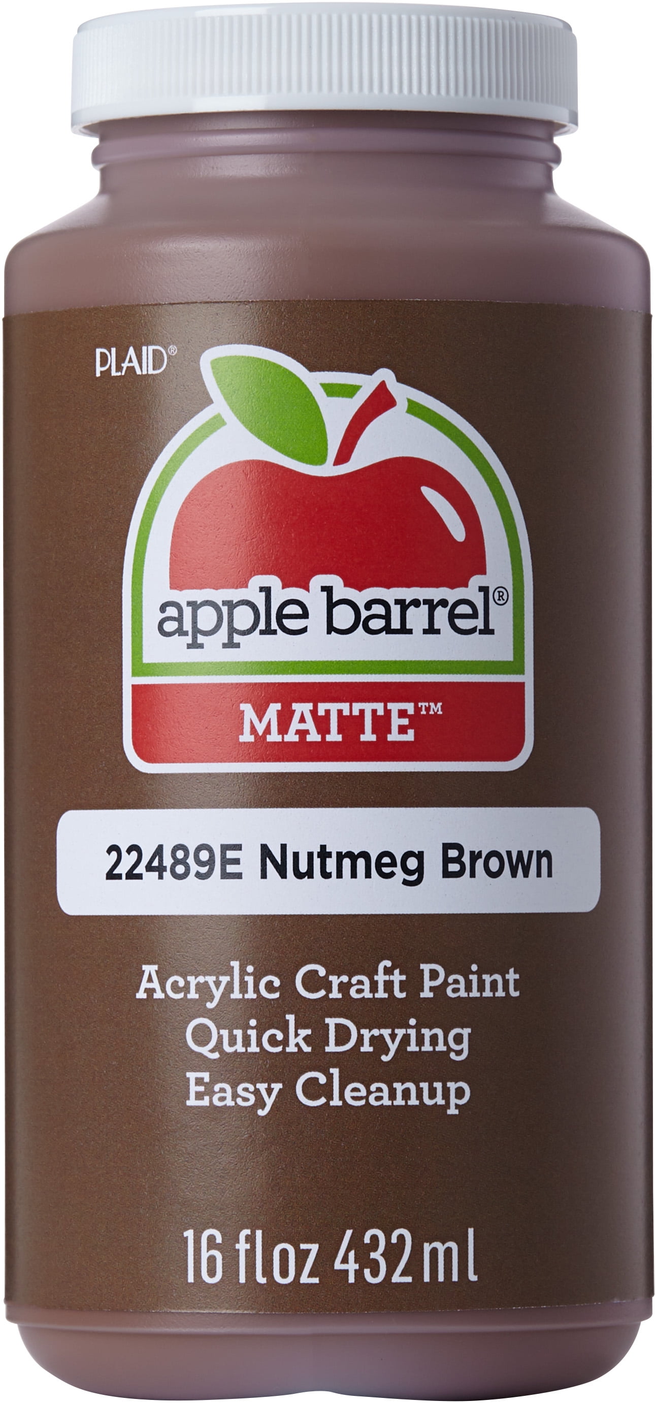 Apple Barrel Acrylic Craft Paint, Matte Finish, Nutmeg Brown, 16 fl oz