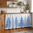 thumbnail image 3 of Blue Christmas Cabinet Curtain 32"Wx55"L,Dustproof Pantry Door Curtain with Self Adhesive Tape,Blue Plaid Xmas Tree Snowflake Winter Tall Storage Cover Privacy Drape for Bathroom Kitchen Laundry Room, 3 of 9