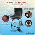 thumbnail image 4 of Grill Boss 23" Charcoal Barrel Grill, Adjustable Grate Large Cooking Area, Black, 4 of 13
