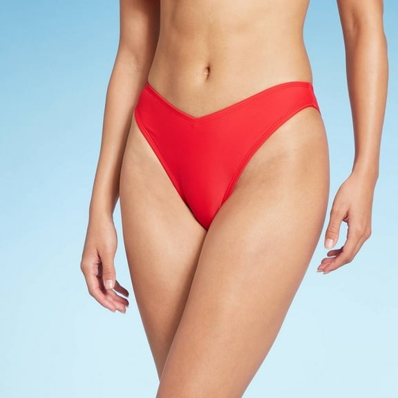 Women's Low-Rise Super Cheeky Extra High Leg Bikini Bottom - Wild Fable‚Ñ¢ Red XS