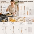 thumbnail image 4 of Silicone Kitchen Utensil Set, 4-Piece Heat-Resistant Cooking tools with Wooden Handles, Non-Scratch for Non-Stick Cookware, includes Spatula, Spoon, Rice Paddle, and Rest Tray, 4 of 9