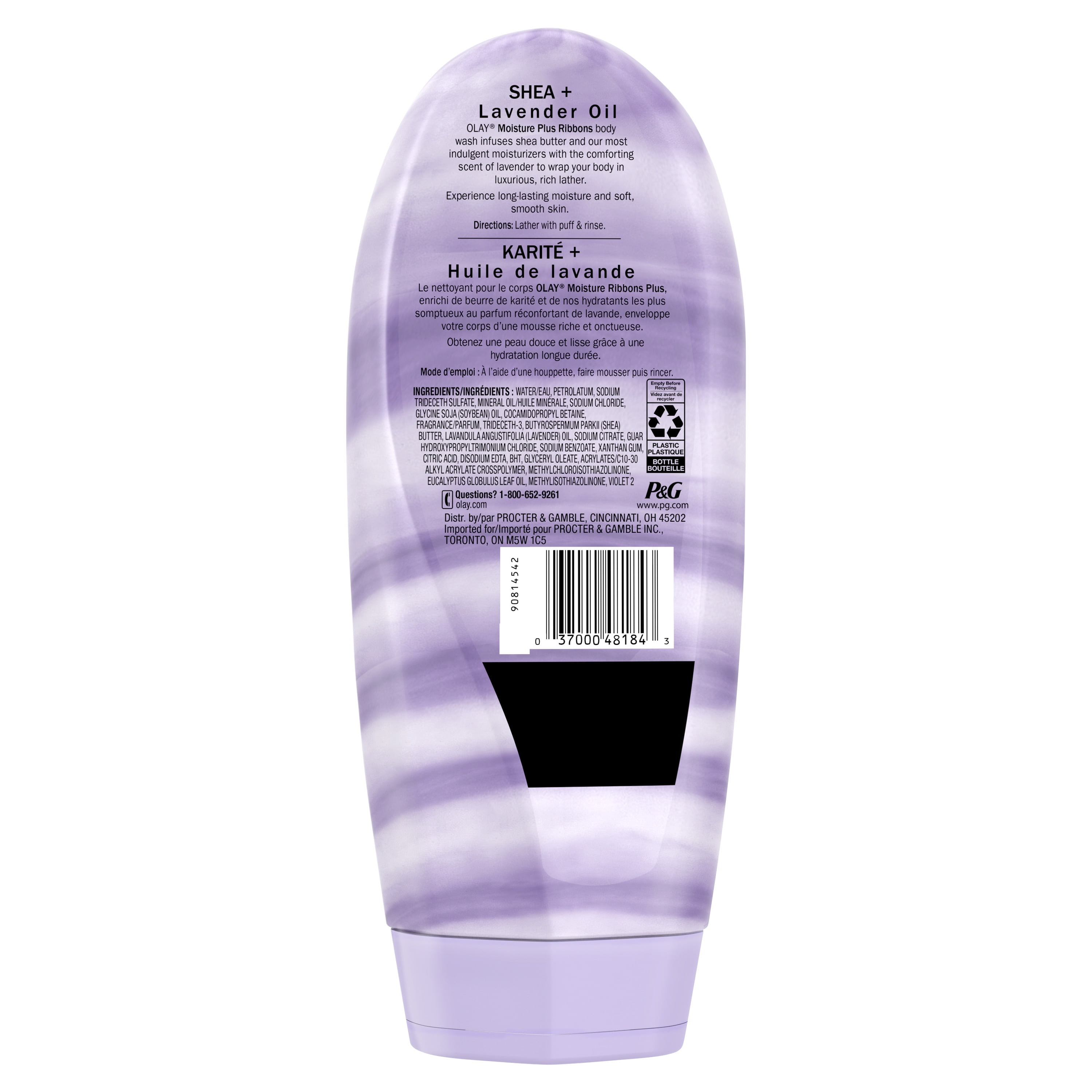 Olay Moisture Ribbons Plus Shea + Lavender Oil Body Wash, 18 oz - 2 Pack