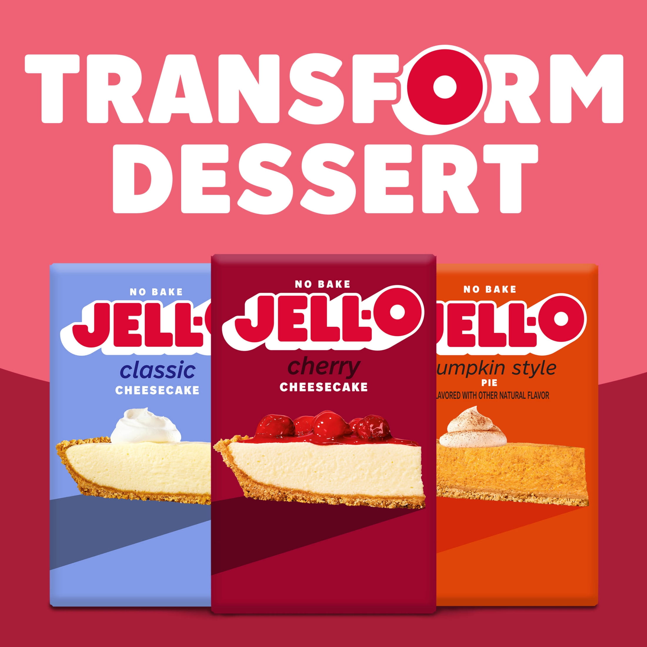 Jell-O No Bake Cherry Cheesecake Dessert Kit with Cherry