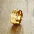 thumbnail image 3 of Dull Polish EngageMenst Ring For Mens Gold Color 8mm Width Wedding Bands, 3 of 4