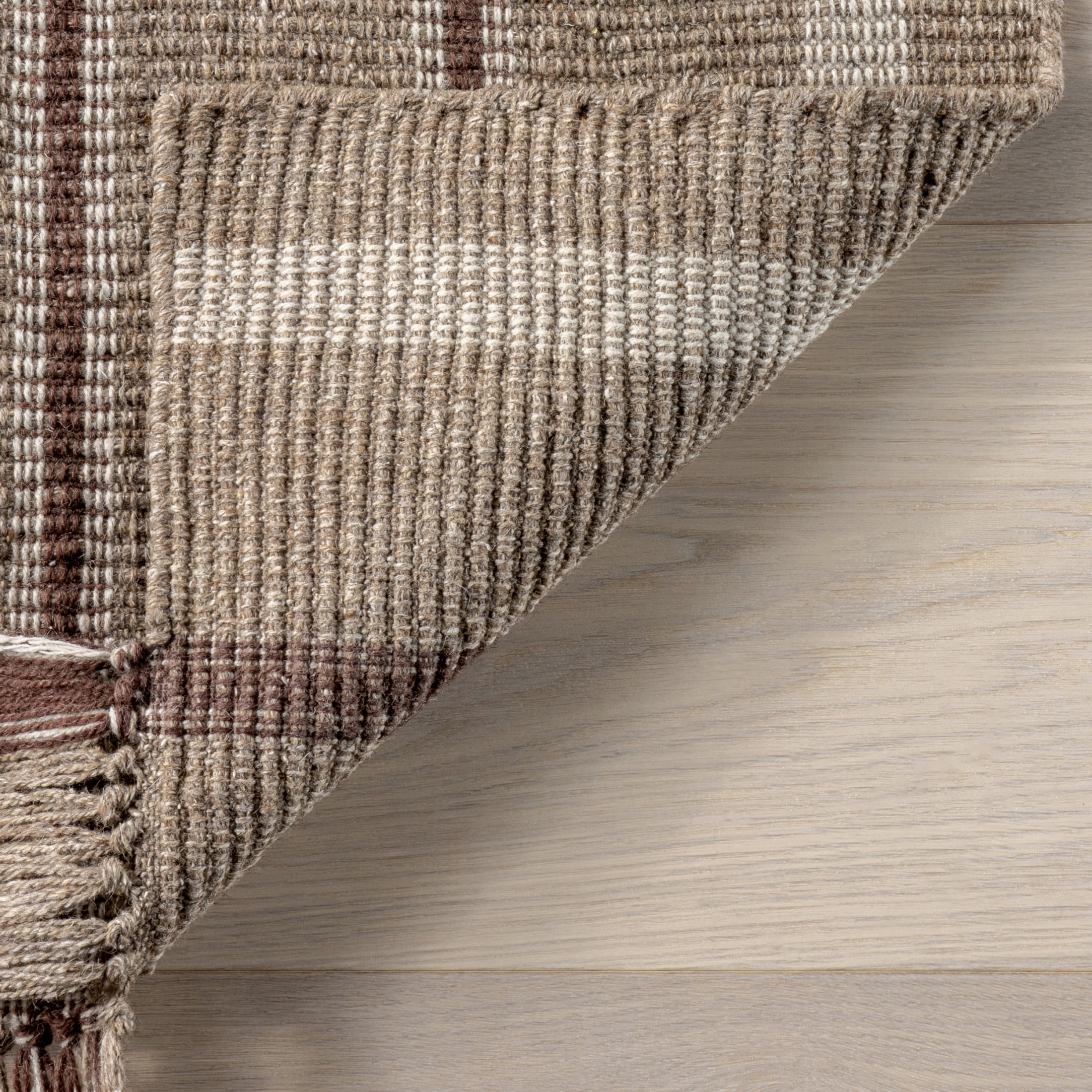 Rugs USA Toluca Striped Wool Area Rug, 9' 6" x 13' 6", Toluca Taupe