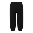 thumbnail image 4 of ZHOGXU Women Casual Pant With Pocket Straight Leg Solid Color Drawstring Elastic Waist Calf Length Comfortable Lightweight Trousers For Outdoor Activities，Black，S, 4 of 5