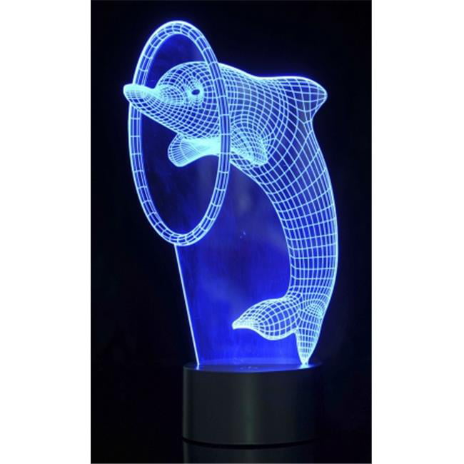 Dolphin Play 3D illusion LED Lamp Touch Switch Table Desk Night Light Kids Gift 