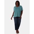 thumbnail image 2 of Terra & Sky Women's Plus Size Step Hem Tee with Short Sleeves, Sizes 0X-5X, 2 of 5