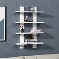 thumbnail image 2 of Modern Wall Shelf, White, 23.5 x 6.5 x 35.4 inches | 100% Melamine Coated Particle Board, Thickness: 0.7 inches | Numerous Shelves, Wall-Mountable Design, 2 of 4
